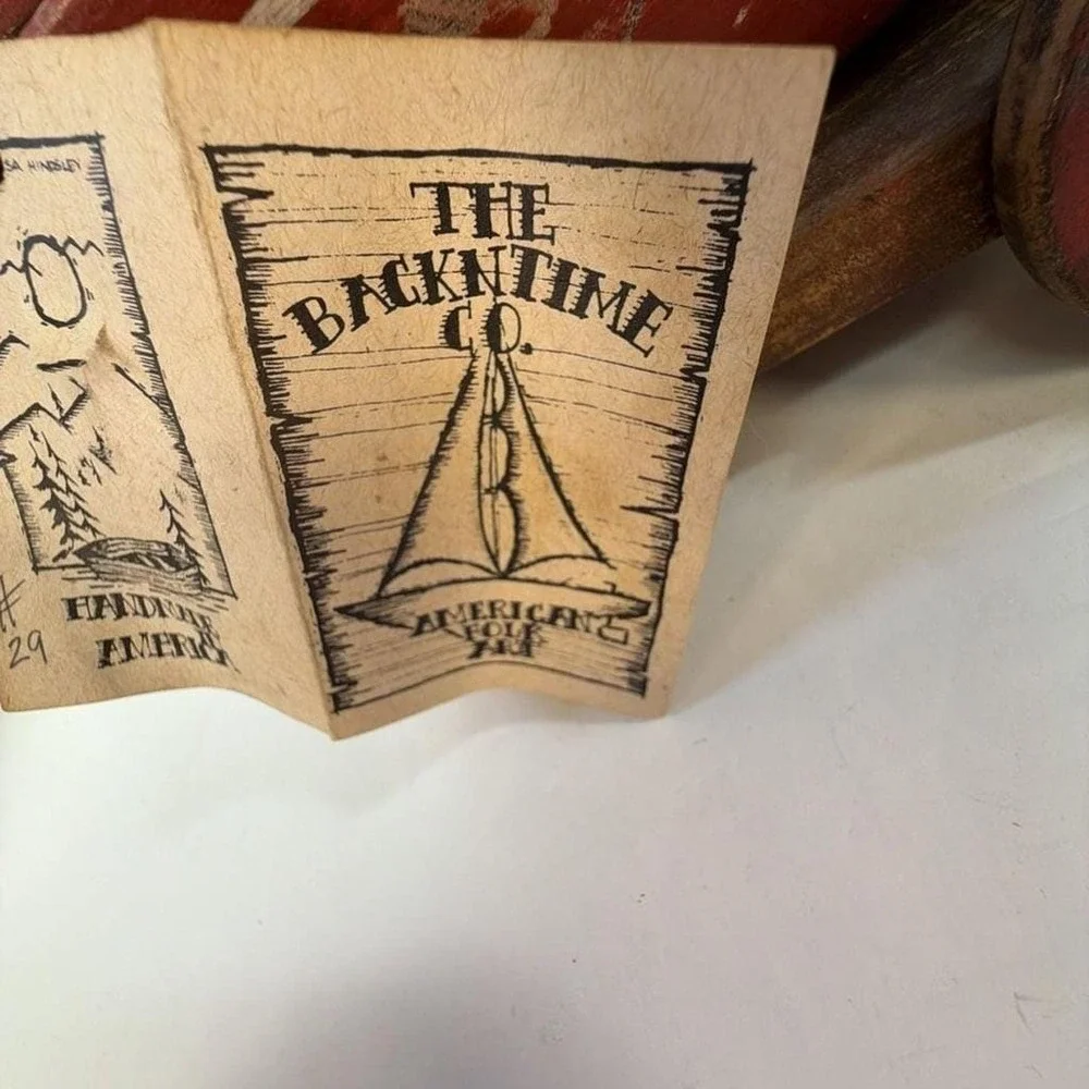The Backtime Co. American Folk Art Handmade Wooden Sailboat Pond Boat Toy